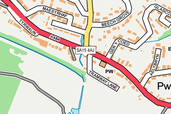 SA15 4AJ map - OS OpenMap – Local (Ordnance Survey)