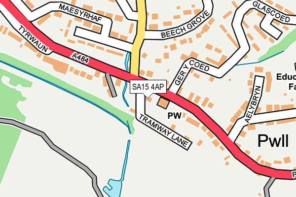 SA15 4AP map - OS OpenMap – Local (Ordnance Survey)