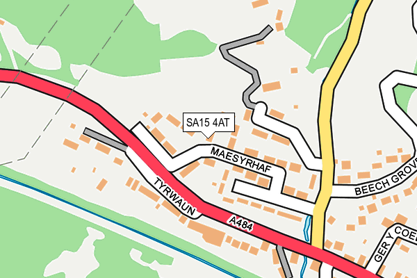 SA15 4AT map - OS OpenMap – Local (Ordnance Survey)