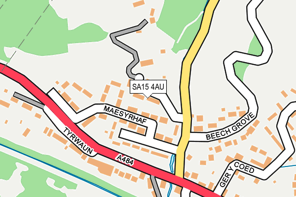 SA15 4AU map - OS OpenMap – Local (Ordnance Survey)
