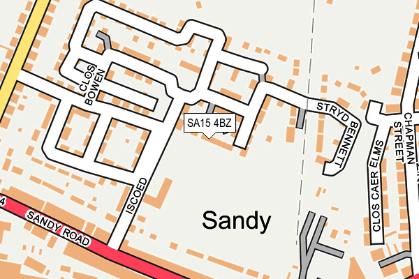 SA15 4BZ map - OS OpenMap – Local (Ordnance Survey)
