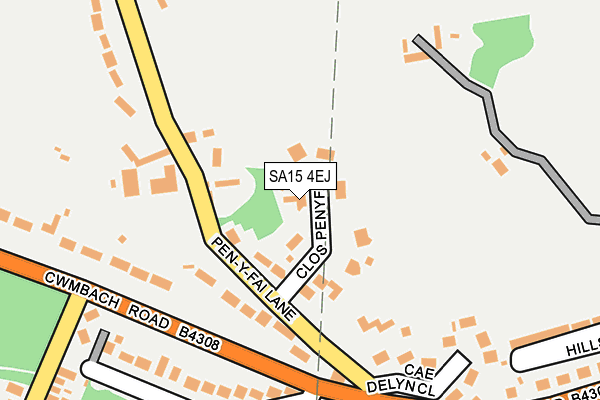 SA15 4EJ map - OS OpenMap – Local (Ordnance Survey)