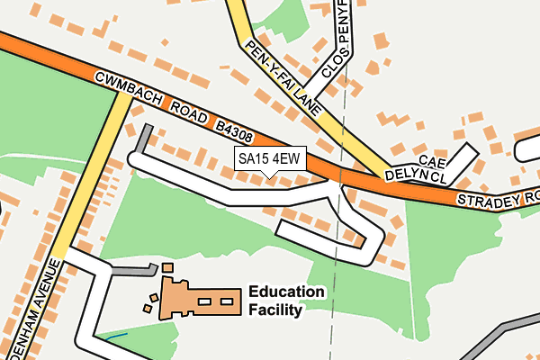 SA15 4EW map - OS OpenMap – Local (Ordnance Survey)