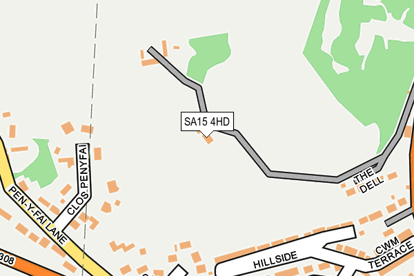 SA15 4HD map - OS OpenMap – Local (Ordnance Survey)