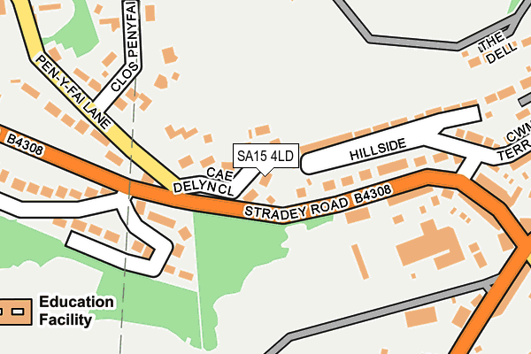 SA15 4LD map - OS OpenMap – Local (Ordnance Survey)