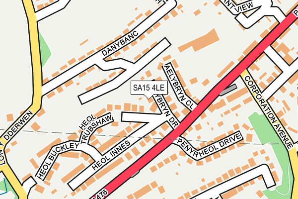SA15 4LE map - OS OpenMap – Local (Ordnance Survey)
