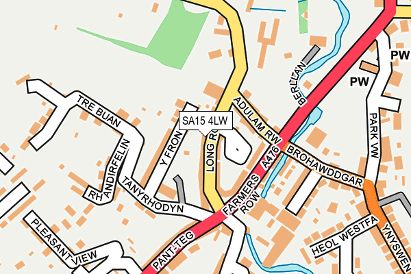SA15 4LW map - OS OpenMap – Local (Ordnance Survey)