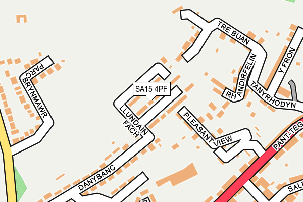 SA15 4PF map - OS OpenMap – Local (Ordnance Survey)