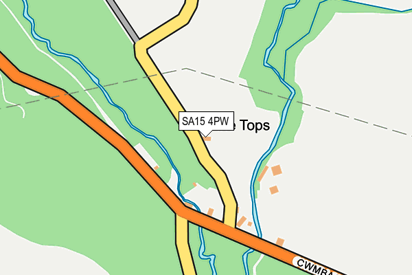 SA15 4PW map - OS OpenMap – Local (Ordnance Survey)
