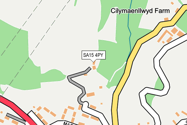 SA15 4PY map - OS OpenMap – Local (Ordnance Survey)