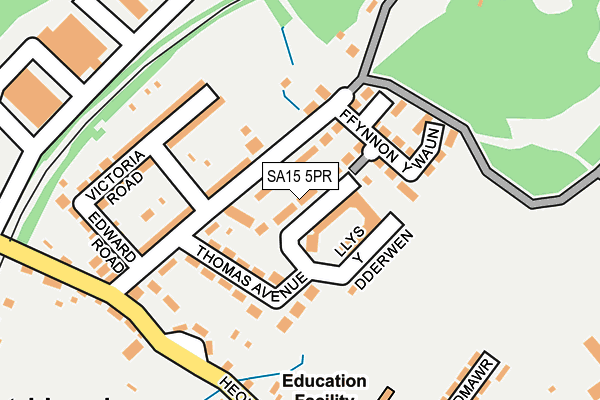 SA15 5PR map - OS OpenMap – Local (Ordnance Survey)