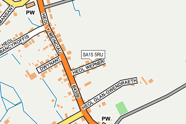 SA15 5RU map - OS OpenMap – Local (Ordnance Survey)