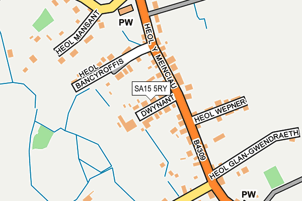 SA15 5RY map - OS OpenMap – Local (Ordnance Survey)