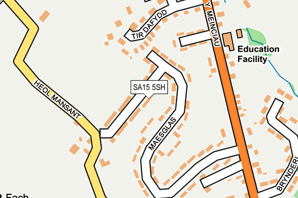 SA15 5SH map - OS OpenMap – Local (Ordnance Survey)