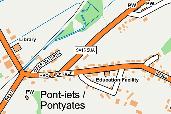 SA15 5UA map - OS OpenMap – Local (Ordnance Survey)