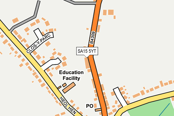 SA15 5YT map - OS OpenMap – Local (Ordnance Survey)