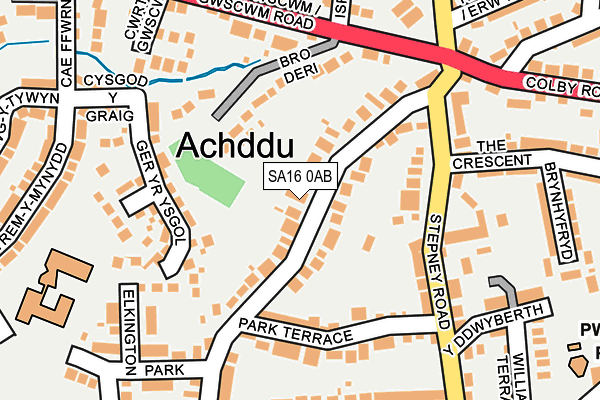 SA16 0AB map - OS OpenMap – Local (Ordnance Survey)