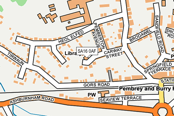 SA16 0AF map - OS OpenMap – Local (Ordnance Survey)