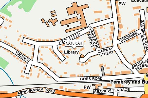 SA16 0AH map - OS OpenMap – Local (Ordnance Survey)