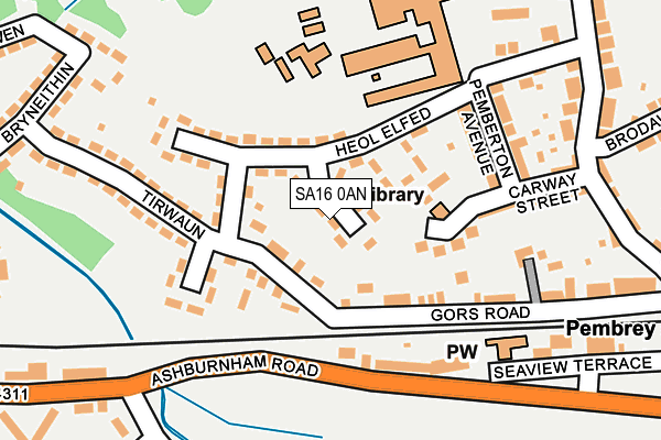 SA16 0AN map - OS OpenMap – Local (Ordnance Survey)