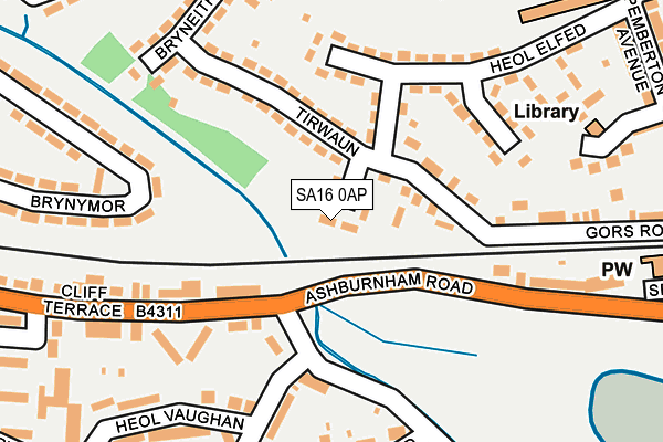 SA16 0AP map - OS OpenMap – Local (Ordnance Survey)