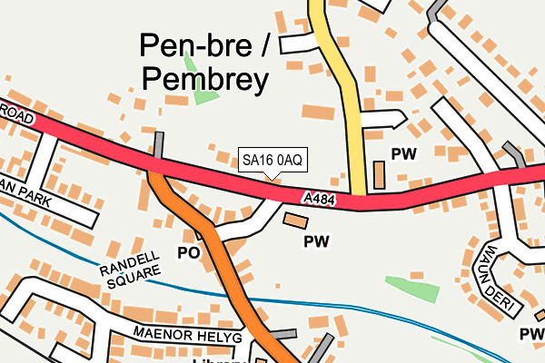 SA16 0AQ map - OS OpenMap – Local (Ordnance Survey)