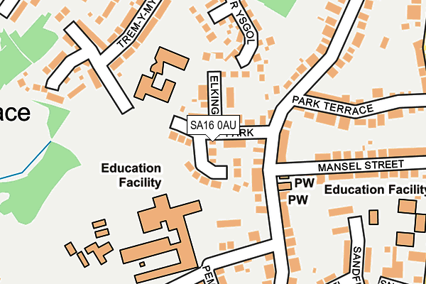 SA16 0AU map - OS OpenMap – Local (Ordnance Survey)