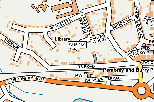 SA16 0AY map - OS OpenMap – Local (Ordnance Survey)