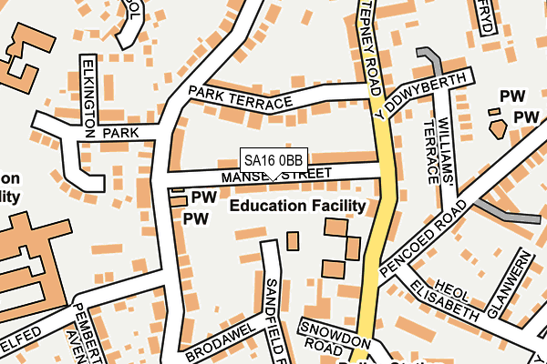 SA16 0BB map - OS OpenMap – Local (Ordnance Survey)