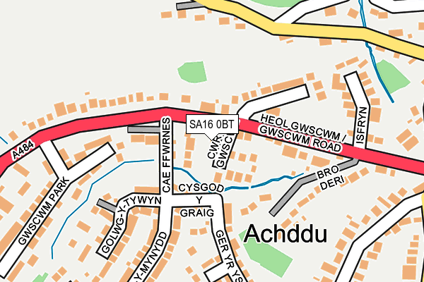 SA16 0BT map - OS OpenMap – Local (Ordnance Survey)