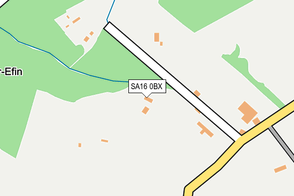 SA16 0BX map - OS OpenMap – Local (Ordnance Survey)