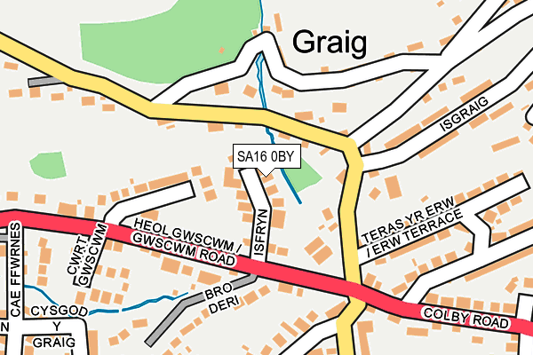 SA16 0BY map - OS OpenMap – Local (Ordnance Survey)