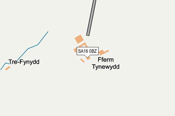 SA16 0BZ map - OS OpenMap – Local (Ordnance Survey)