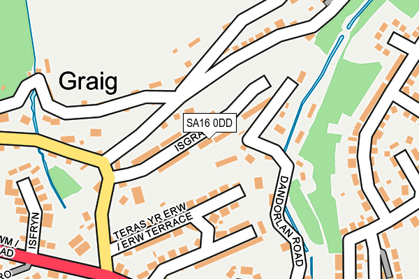 SA16 0DD map - OS OpenMap – Local (Ordnance Survey)