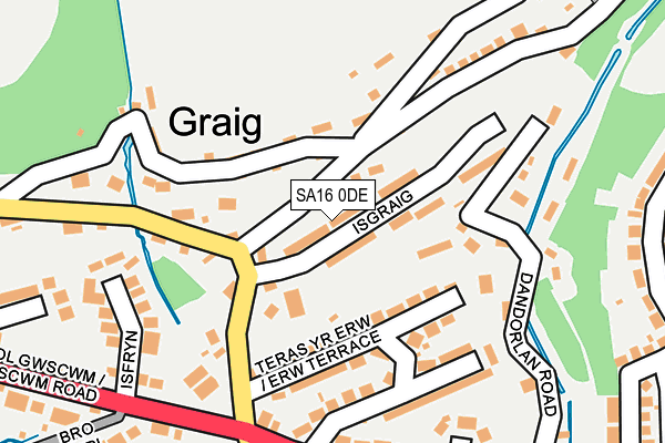 SA16 0DE map - OS OpenMap – Local (Ordnance Survey)