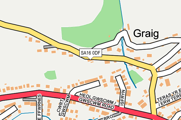 SA16 0DF map - OS OpenMap – Local (Ordnance Survey)