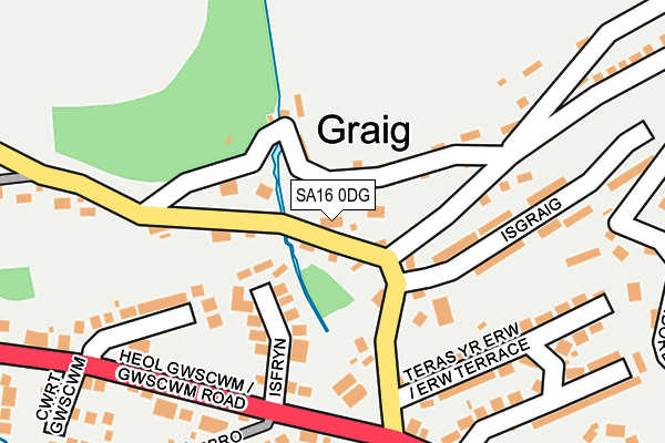 SA16 0DG map - OS OpenMap – Local (Ordnance Survey)