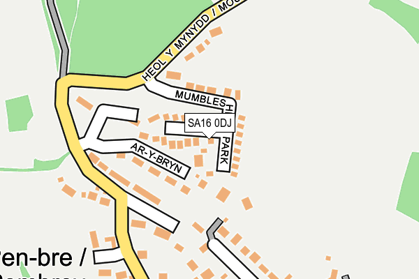 SA16 0DJ map - OS OpenMap – Local (Ordnance Survey)