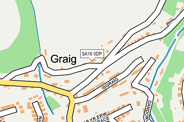 SA16 0DP map - OS OpenMap – Local (Ordnance Survey)