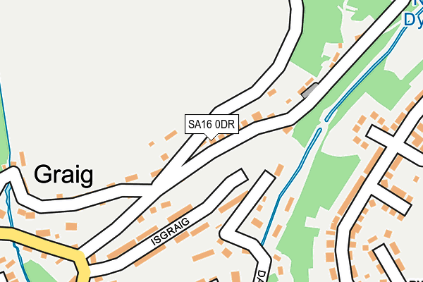 SA16 0DR map - OS OpenMap – Local (Ordnance Survey)