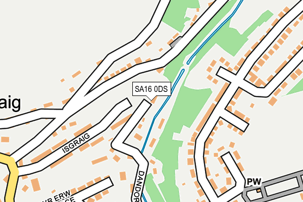 SA16 0DS map - OS OpenMap – Local (Ordnance Survey)