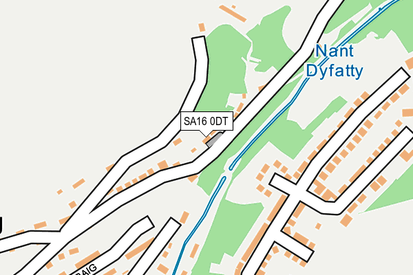 SA16 0DT map - OS OpenMap – Local (Ordnance Survey)