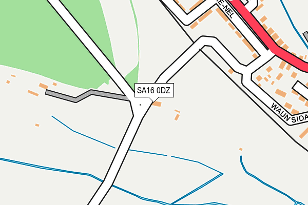 SA16 0DZ map - OS OpenMap – Local (Ordnance Survey)