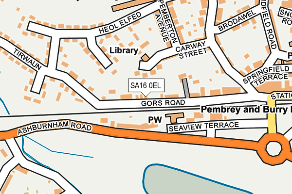 SA16 0EL map - OS OpenMap – Local (Ordnance Survey)