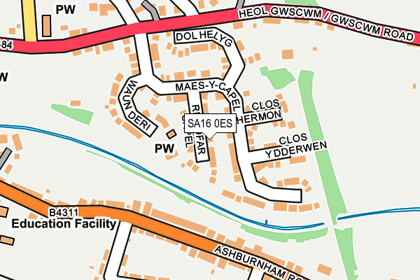 SA16 0ES map - OS OpenMap – Local (Ordnance Survey)