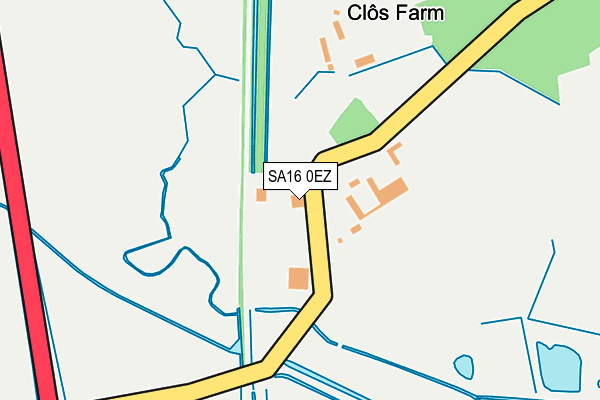 SA16 0EZ map - OS OpenMap – Local (Ordnance Survey)
