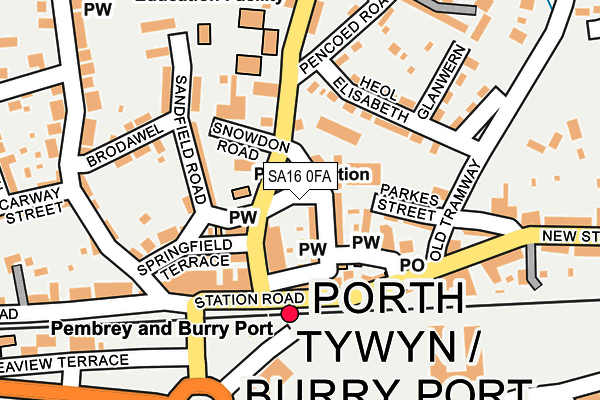 SA16 0FA map - OS OpenMap – Local (Ordnance Survey)