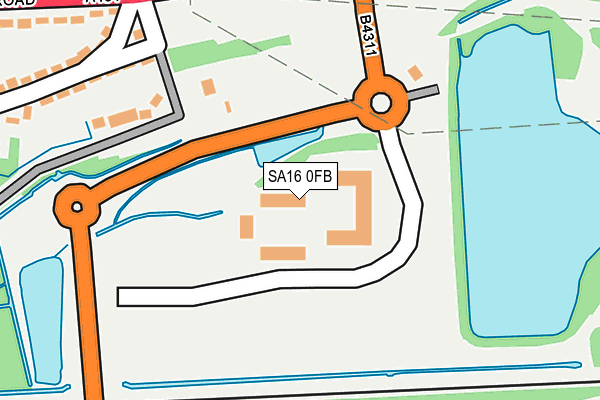 SA16 0FB map - OS OpenMap – Local (Ordnance Survey)