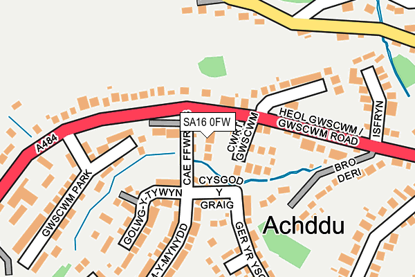 SA16 0FW map - OS OpenMap – Local (Ordnance Survey)