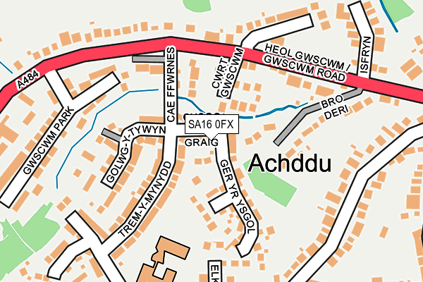 SA16 0FX map - OS OpenMap – Local (Ordnance Survey)